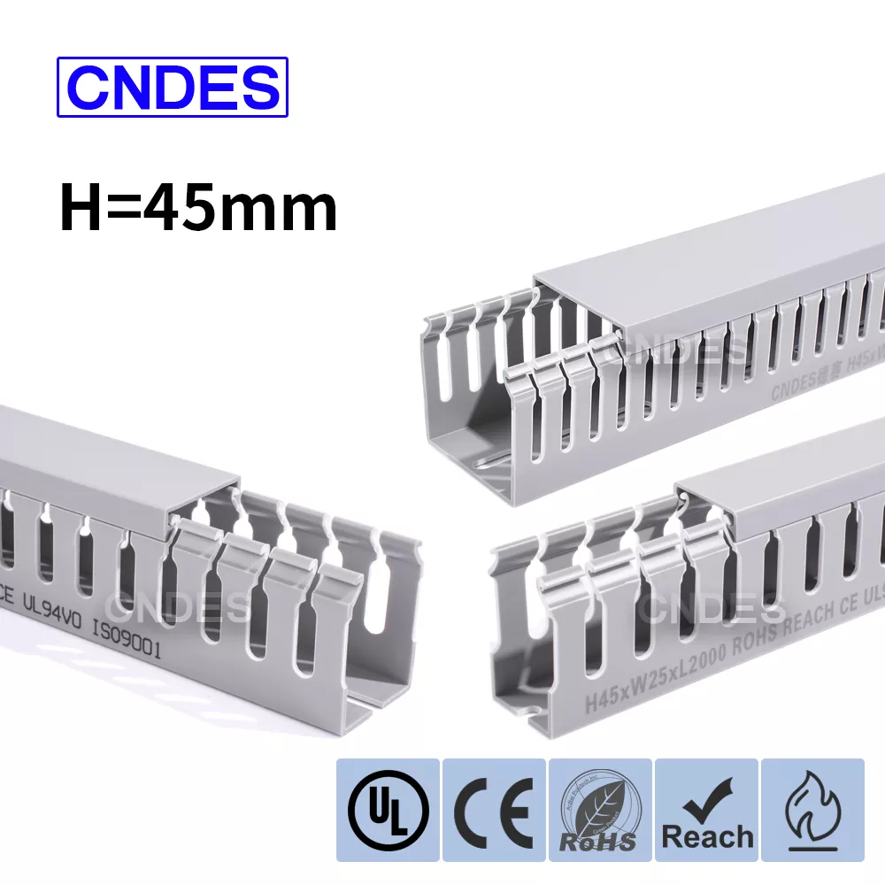 45 mm aukščio išpjovos PVC vielos dangtelio kanalas