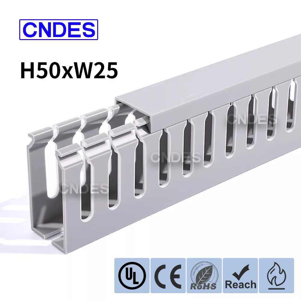 50 × 25 mm plyšinis PVC elektros spintelės kanalas