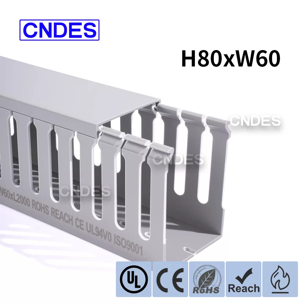 80 × 60 išvardytas plyšinis PVC laidų kanalas