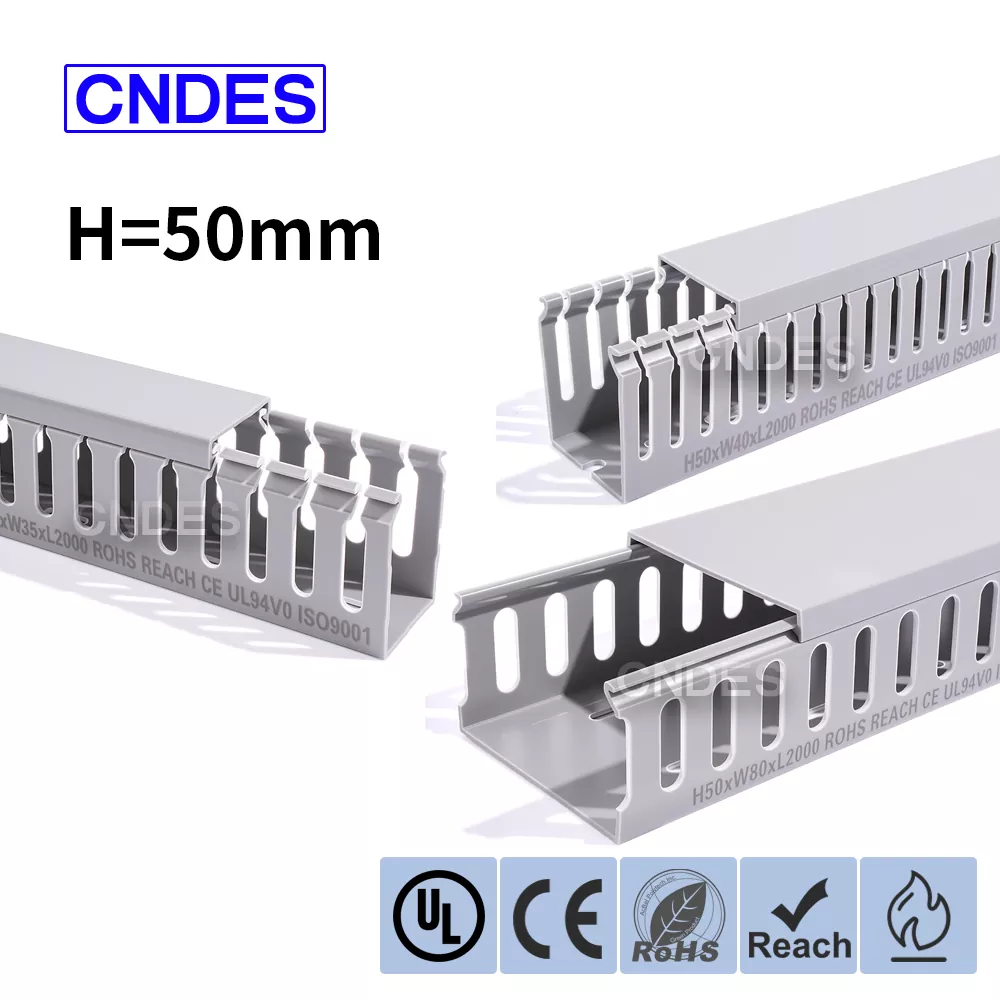 50 mm aukščio išpjovos PVC plokštės laidų kanalas